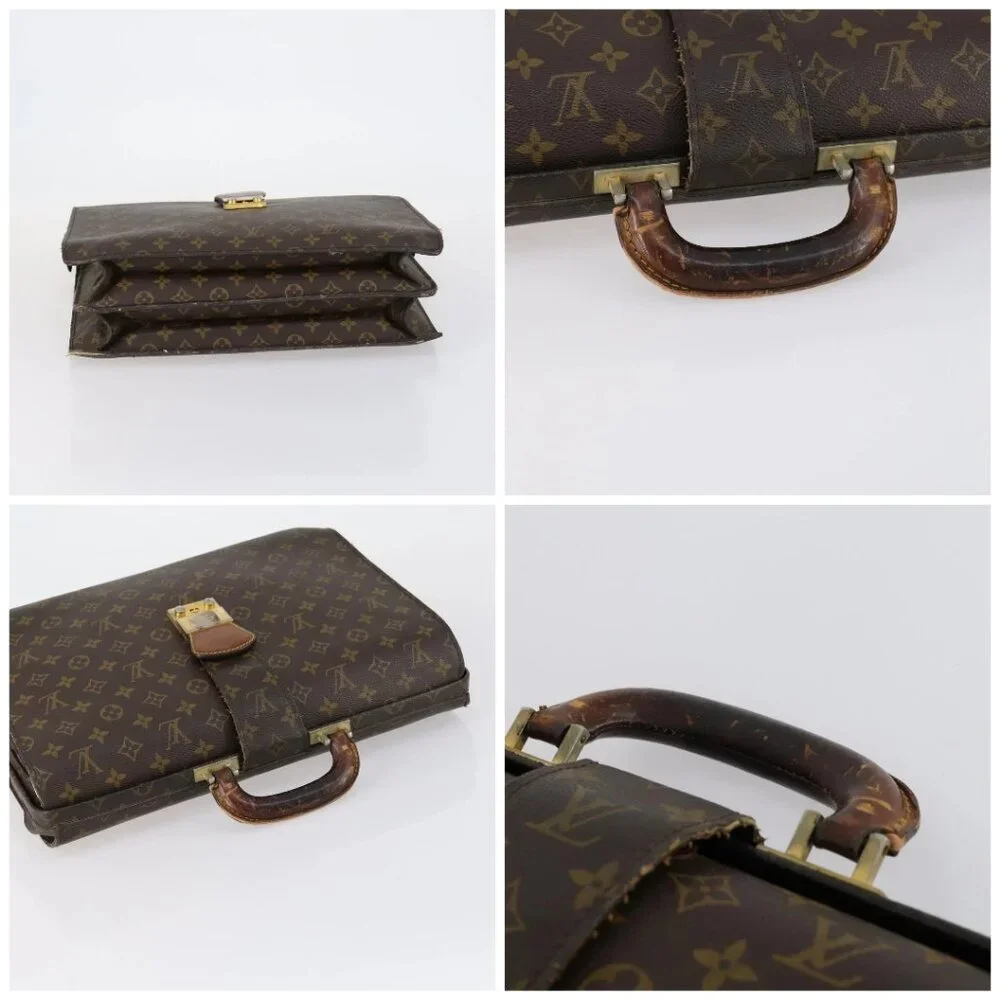 LOUIS VUITTON Monogram Serviette Fermoir Business Bag